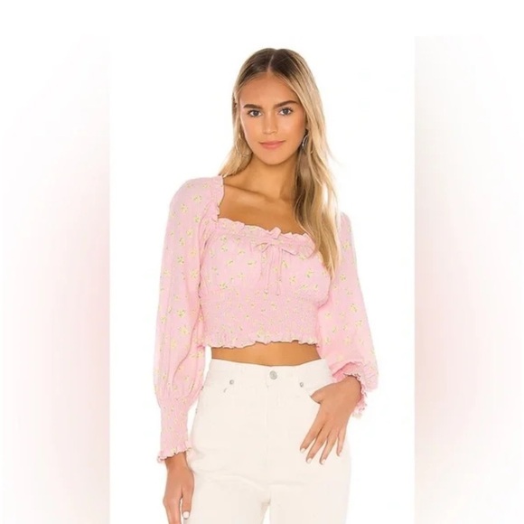 SOLD - Faithfull the Brand Light Pink Floral Blouse - Picture 2 of 6